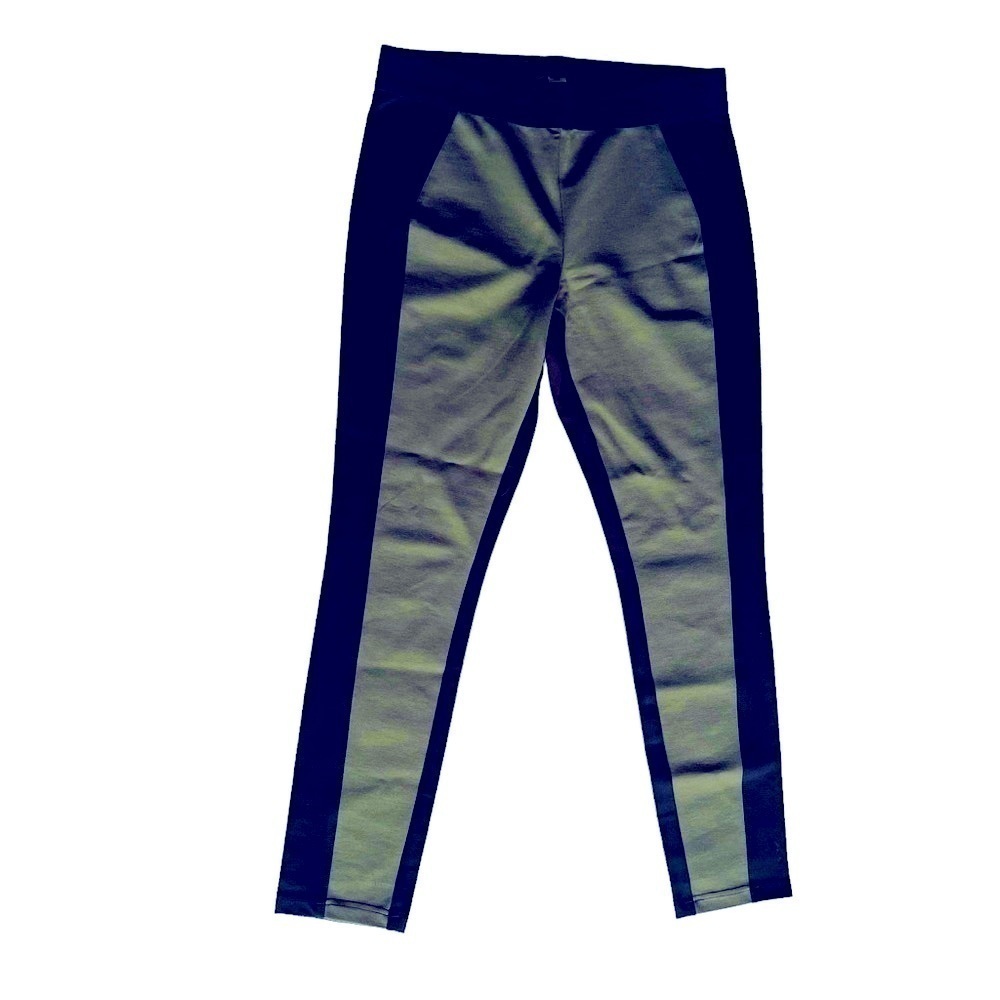Renuar Colorblock Black Green Pull On‎ Pants Sz 10 Office Career Elastic Waist